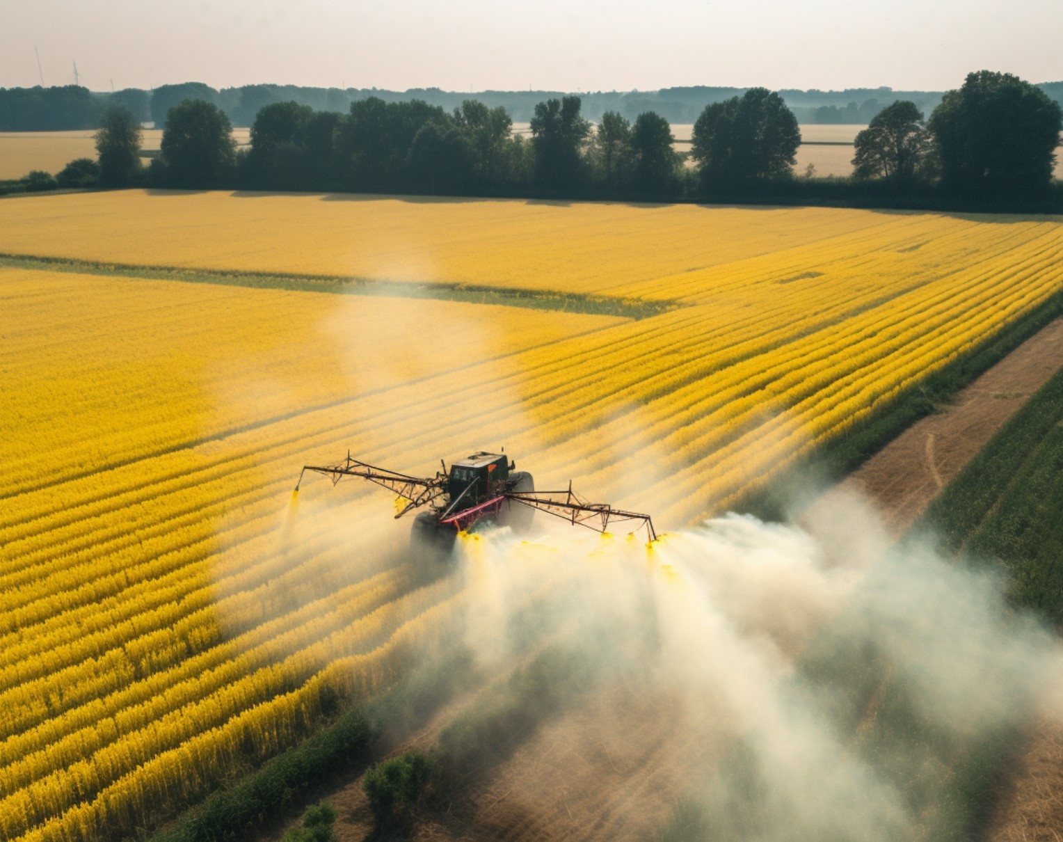 Glyphosate being sprayed on oats